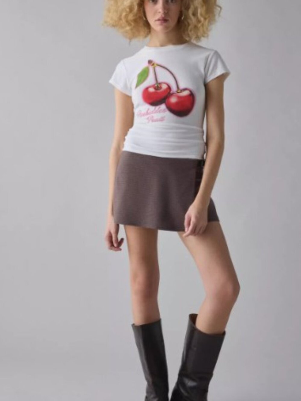 (UO-19) Urban Outfitters BDG Cherries Graphic Short Sleeve Spill The Tee